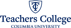 Primary logo with Shield and center aligned text: Teachers College Columbia University