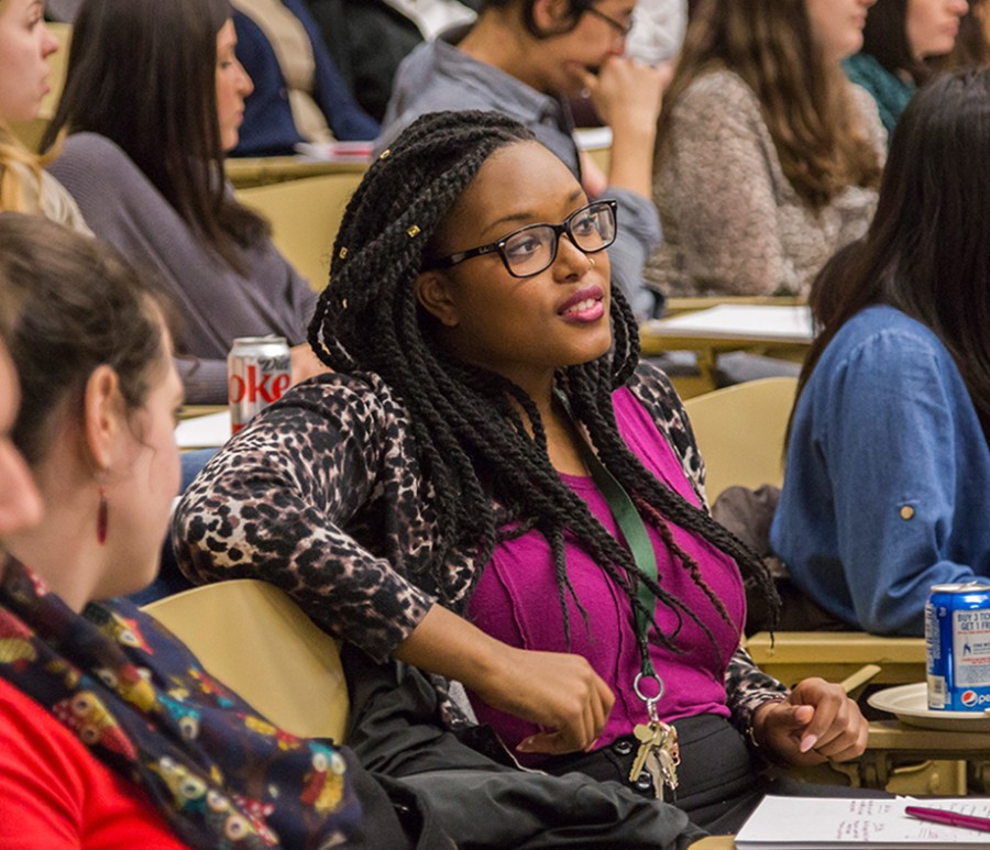 Student sitting in a classroom
