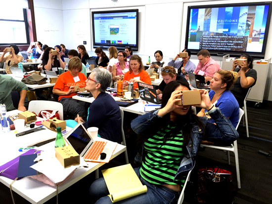 TEACHERS GETTING TECHNICAL TC hosted 30 educators for a three-day technology boot camp on the power of interactive media. (Photo: Joey Lee)