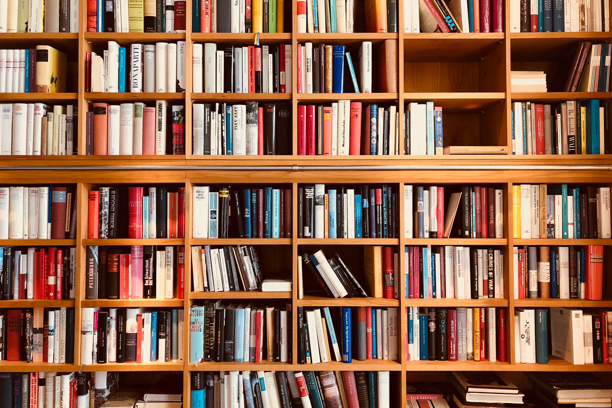 Bookshelf with books on it