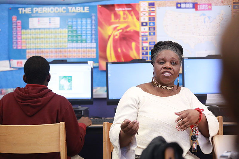 SEARCHING FOR HERITAGE At Medgar Evers in Brooklyn, where all the students are of African or Caribbean descent, Stuart says the focus is on applying knowledge from the course on a personal level. 