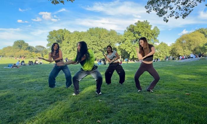 Four students from TC Hub of Dancers in Central Park