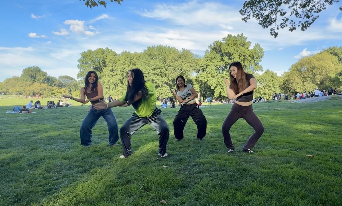 Four students from TC Hub of Dancers in Central Park