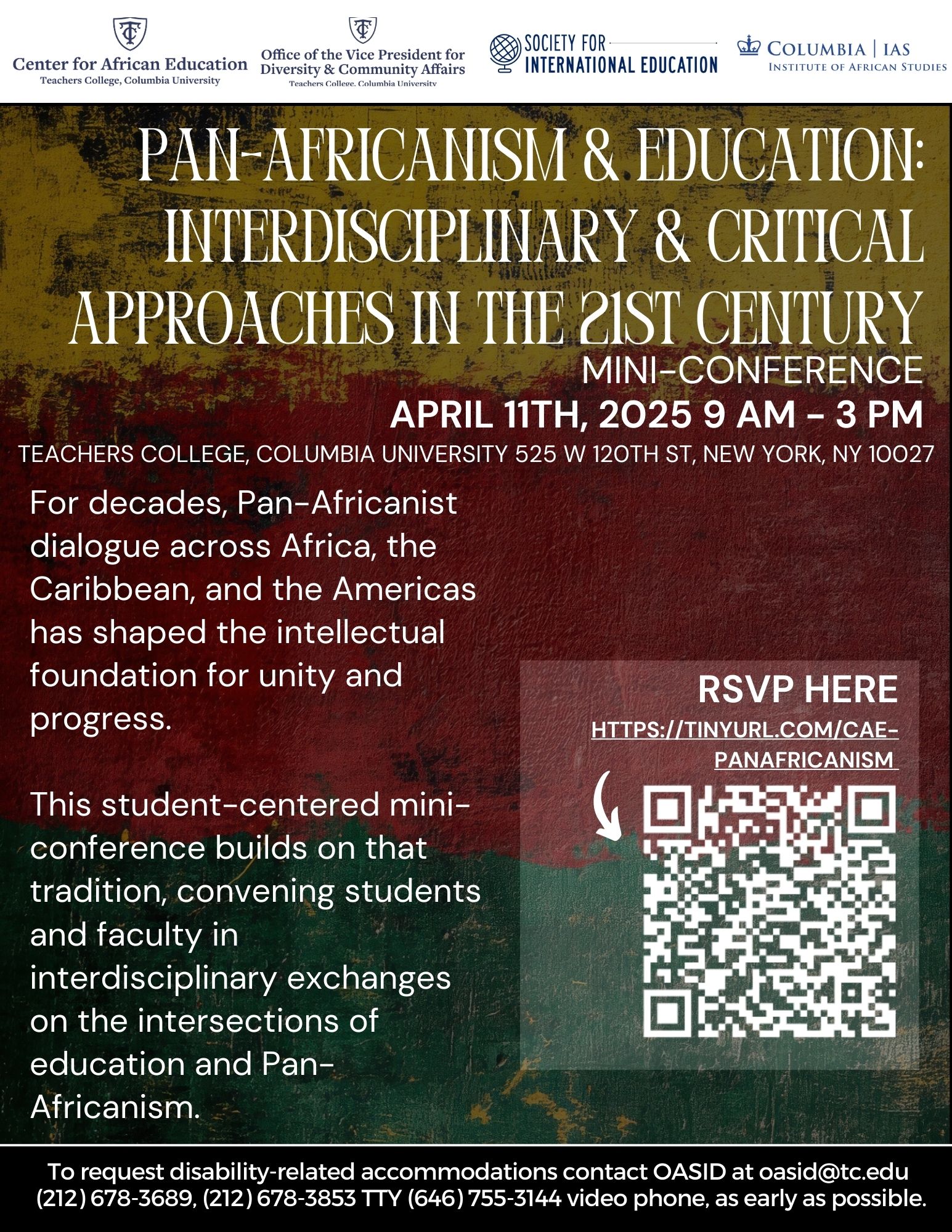 The Center for African Education in collaboration with the Society for International Education at Teachers College and the Institute for African Studies invites paper submissions from advanced g