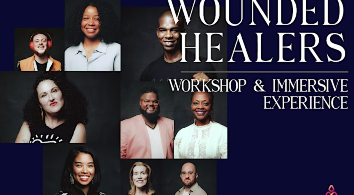Event Flyer for Wounded Healers: A Workshop & Contemplative Experience; For more details, refer to the event descriptions below.