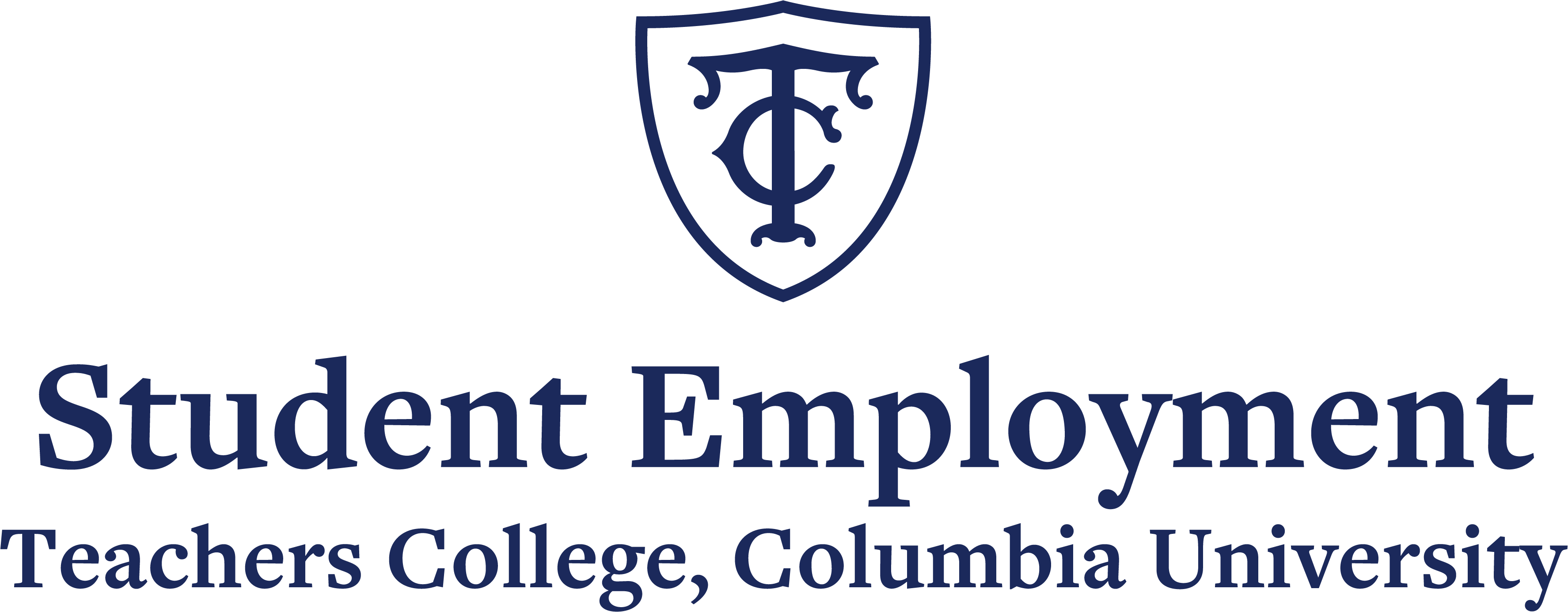 Centered with the TC shield, in navy blue, text below reads