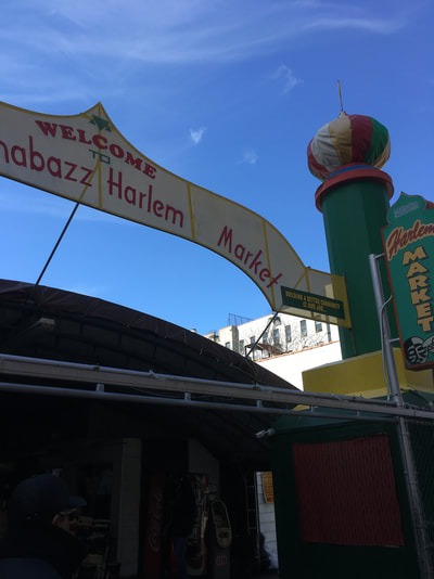 Welcome to Malcolm Shabazz Harlem's Market banner for entrance to market