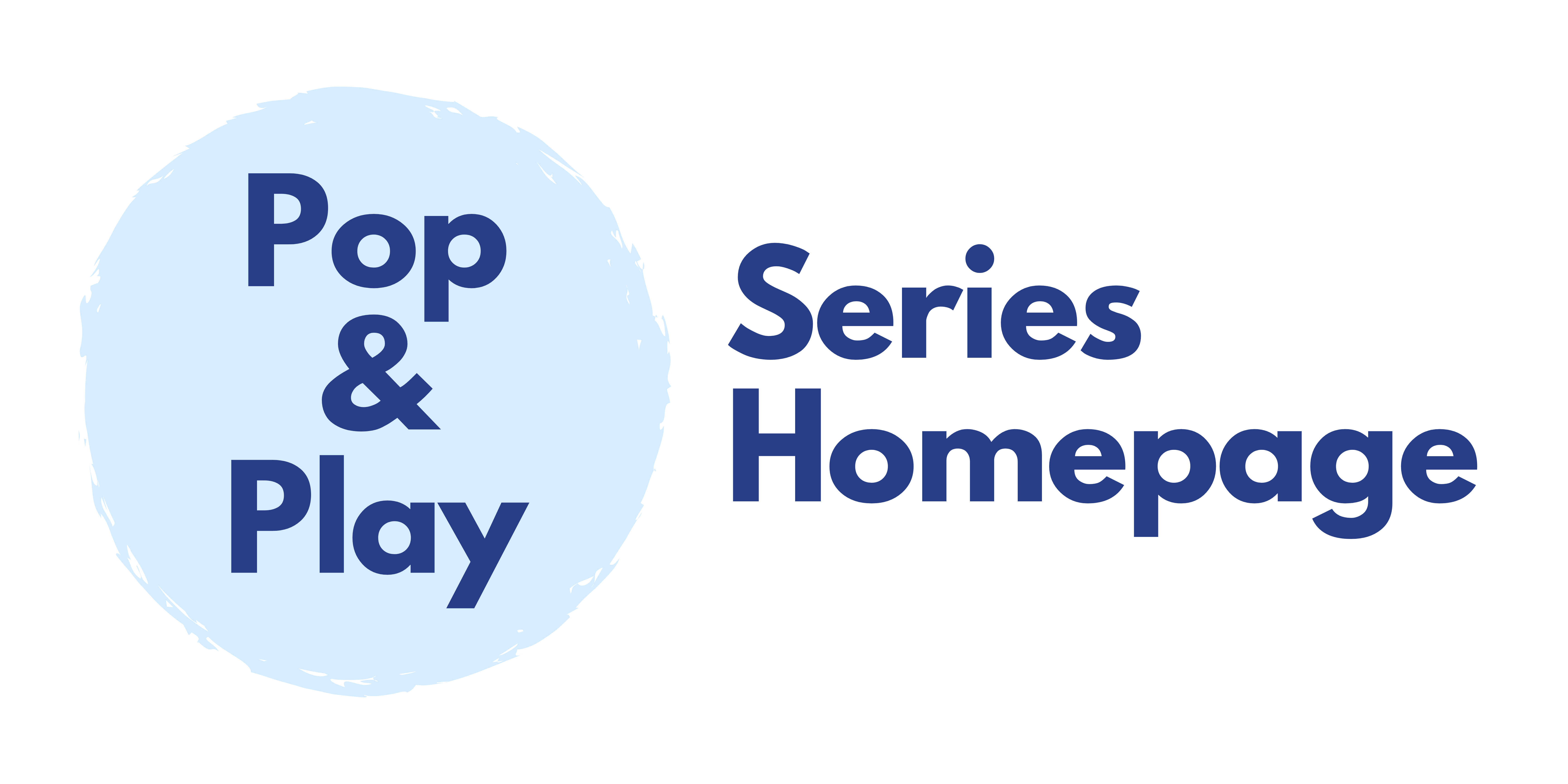 Pop and Play light blue circle logo with