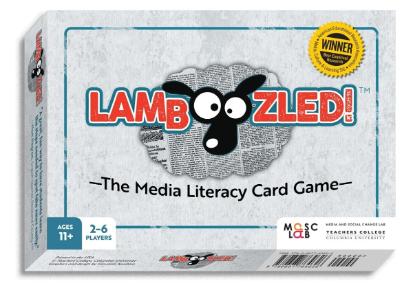 An image of the box for Lamboozled, a media literacy card game