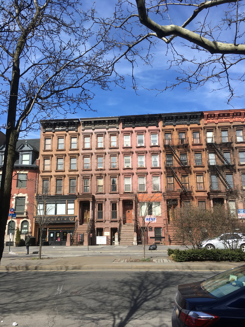 Brownstone walkups with shop