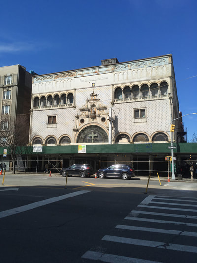 Church with scaffolding