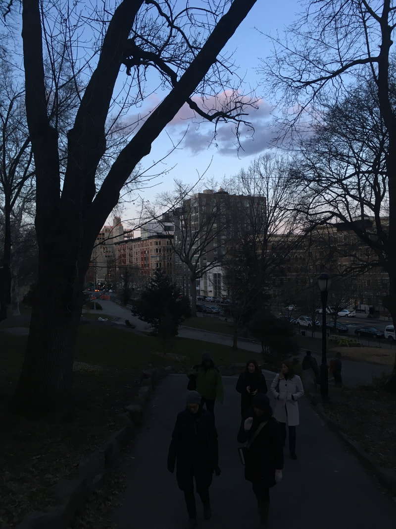 People walking on a path in a park
