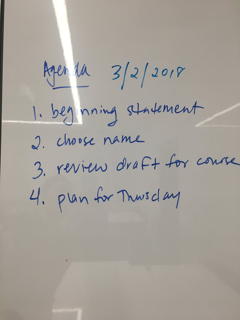 Black Paint meeting agenda discussing what will be covered in the meeting