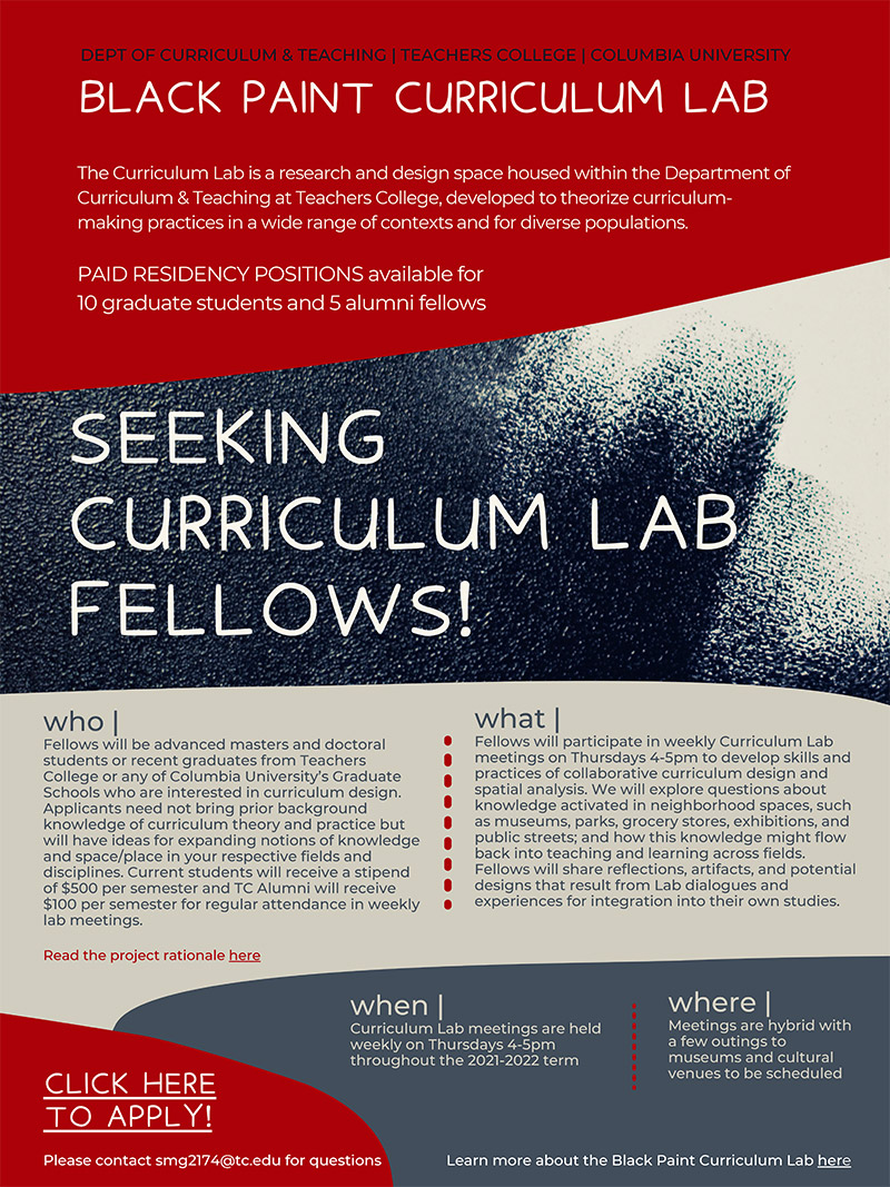 Black Paint Curriculum Lab Seeking Curriculum Lab Fellows