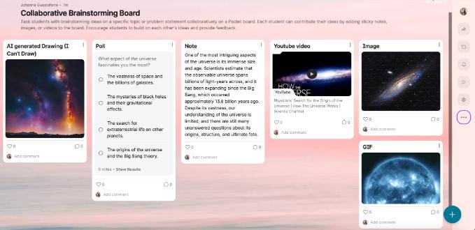 Collaborative Brainstorming Padlet Example