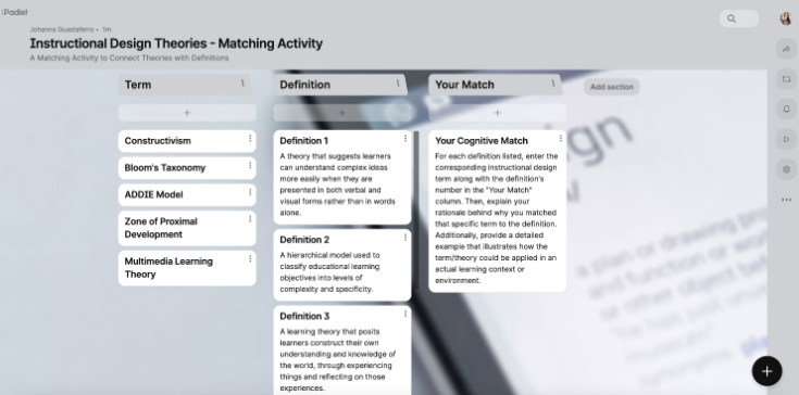 Formative Assessment Padlet Example