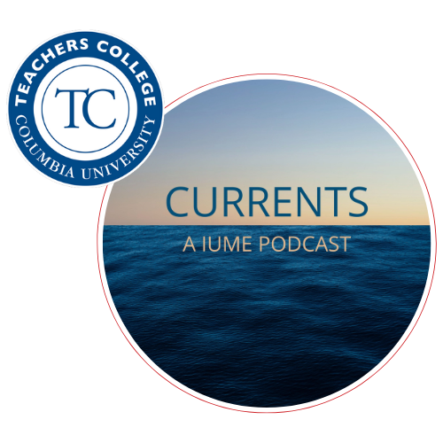 Currents Round Logo with an ocean and sky background and a TC badge
