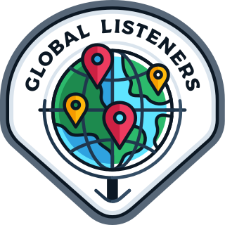 Global Listeners Badge for reaching audience in more than 25 countries
