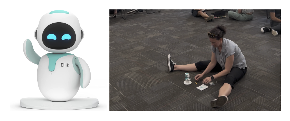 A teacher interacts with Eilik, reflecting on how our treatment of machines shapes our sense of self, relationship with others, and perception about technology.