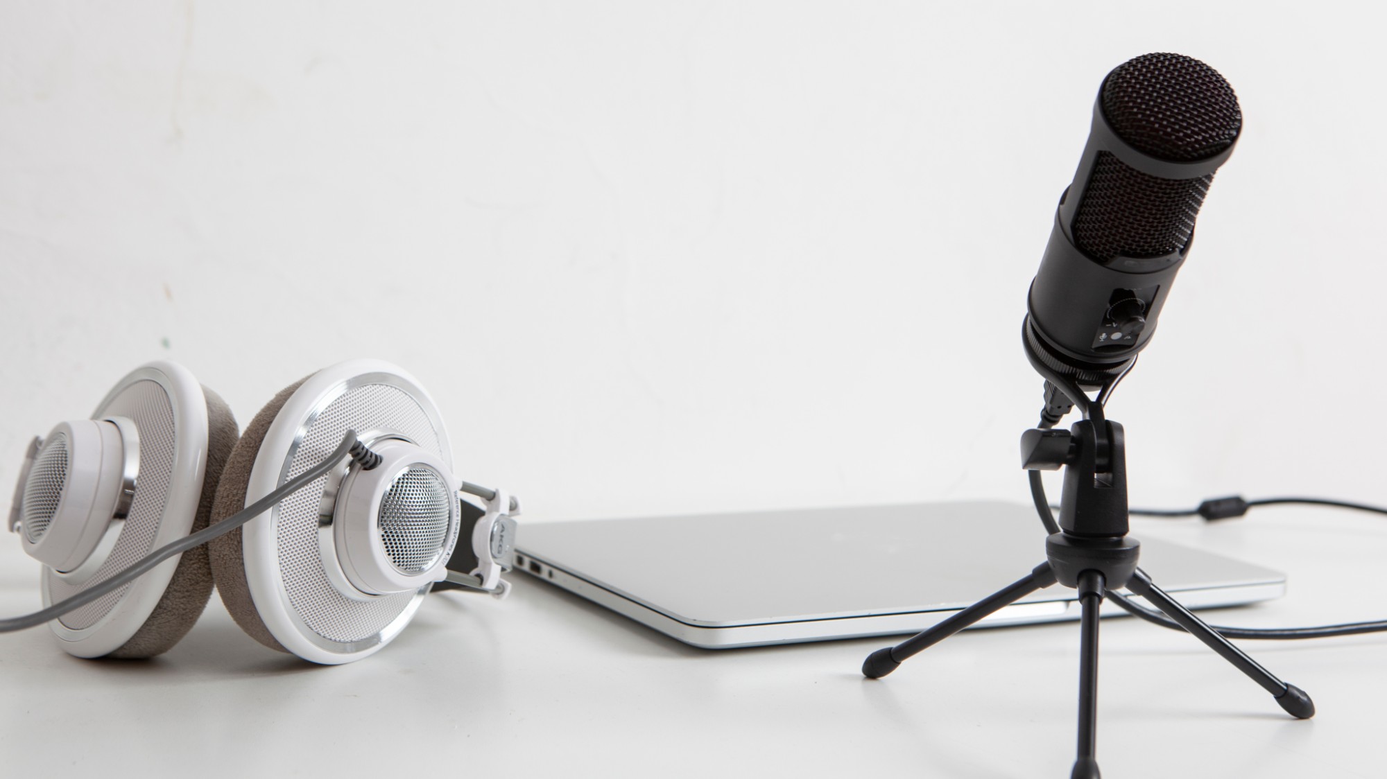 Academic Media Banner image with headphones and a microphone