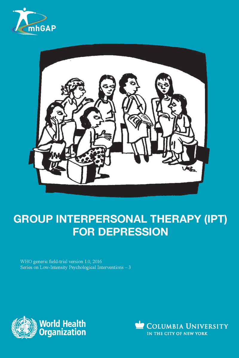 Cover features an illustration of people engaged in group therapy