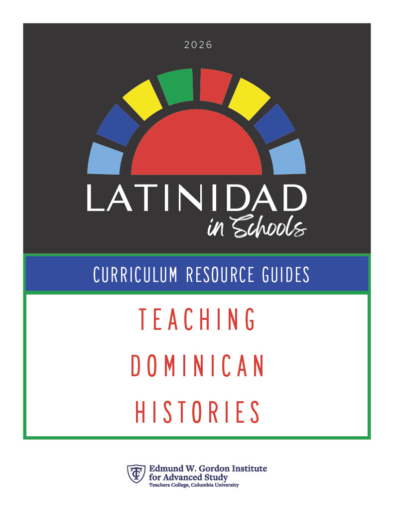 Cover page for Teaching Dominican Histories Curriculum Resource Guide - title and project logo displayed