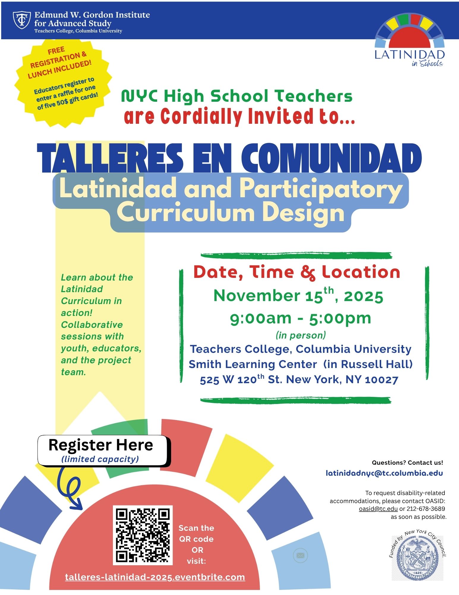 Talleres en Comunidad Flyer