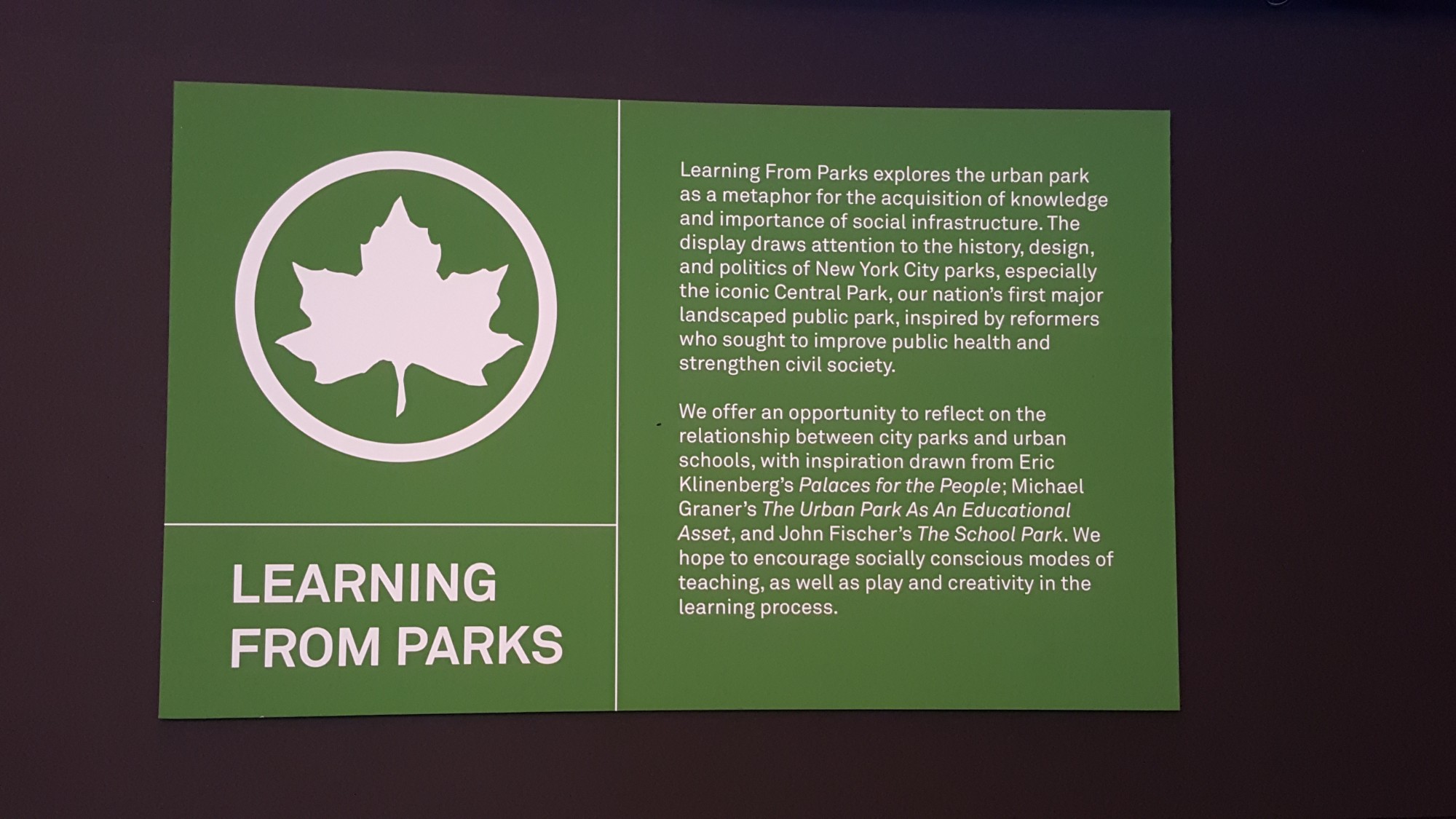Learning From Parks Pic 1