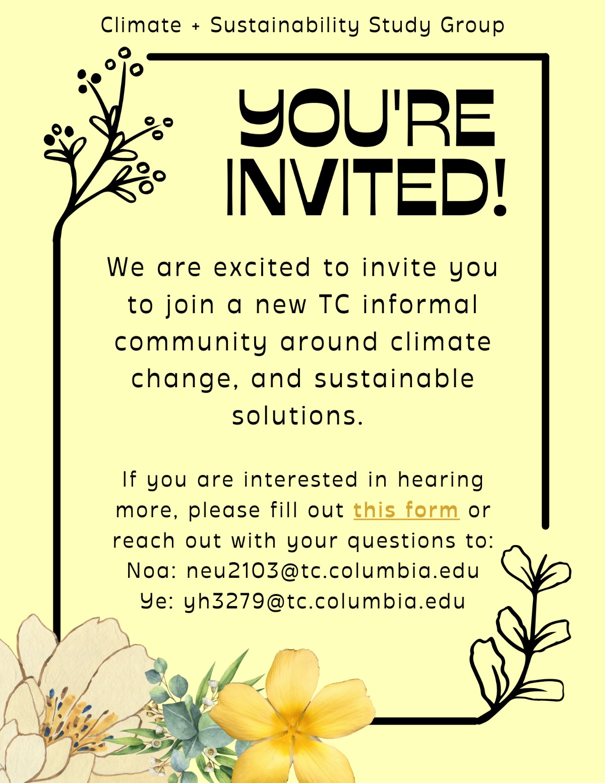 new informal study group on climate change Noa and Ye