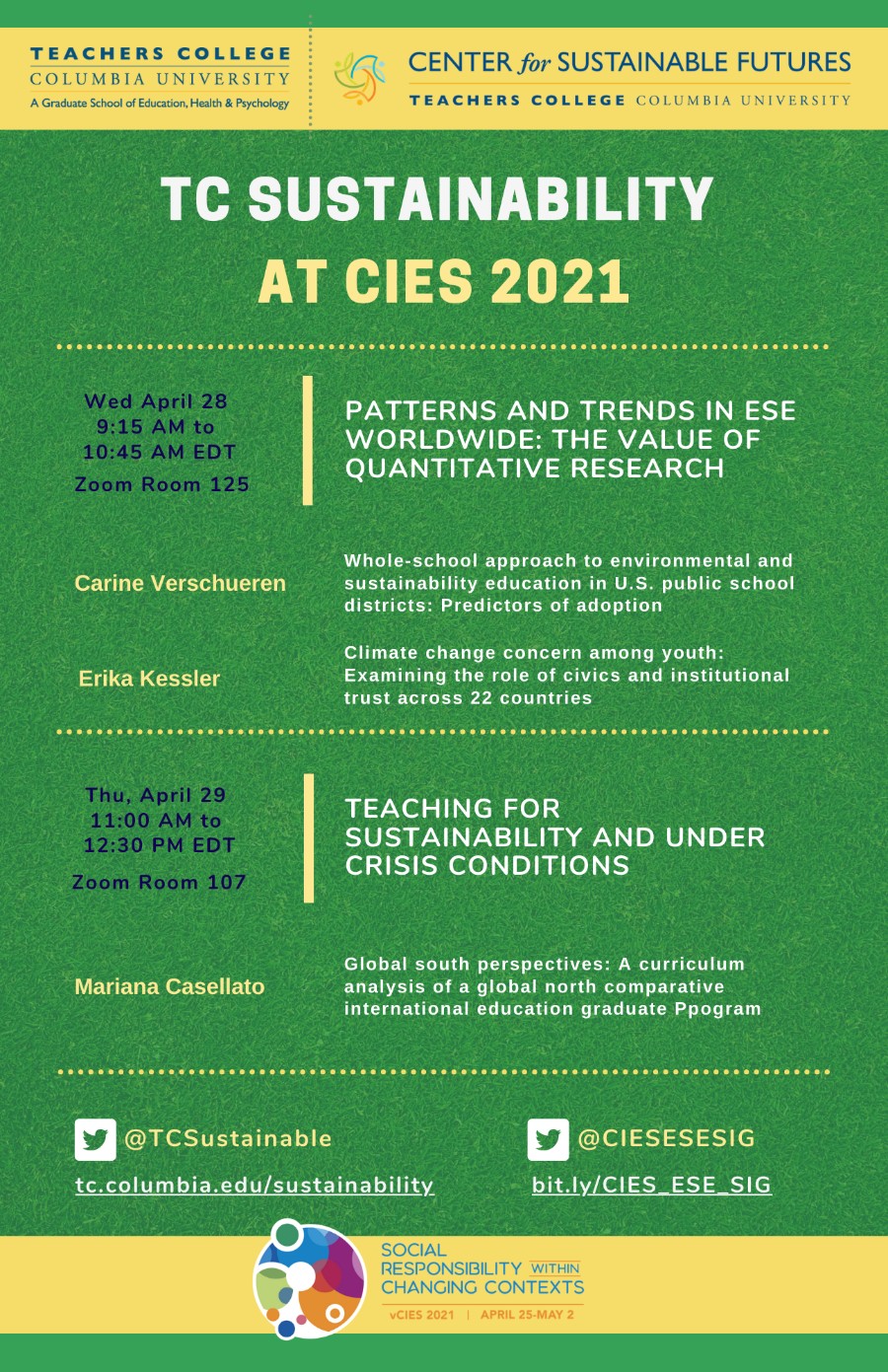 Center for Sustainable Futures at vCIES 2021!