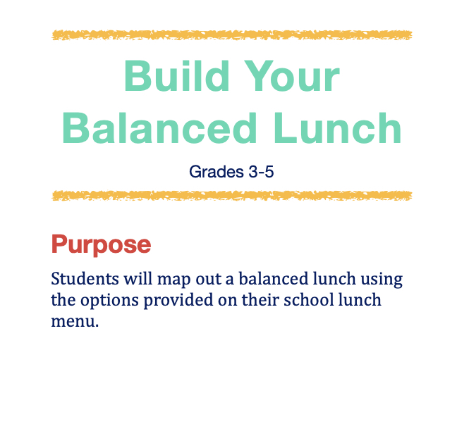 Build Your Banlanced Lunch 3-5