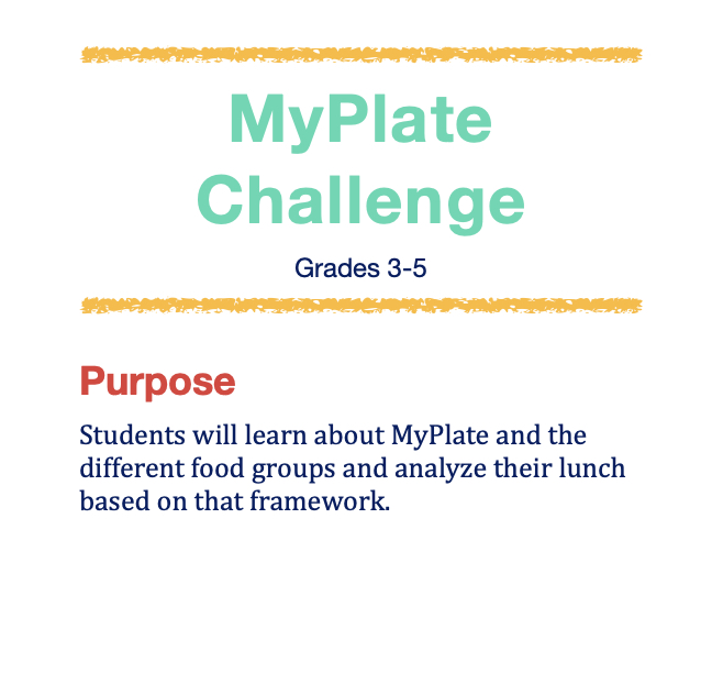 My-Plate Challenge 3-5