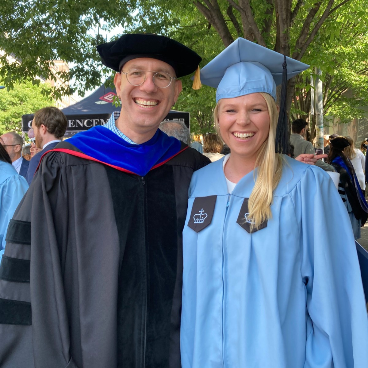 Professor Oren Pizmony-Levy with the new graduate Lindsey Cunningham, who is now working at the International Rescue Committee (IRC)