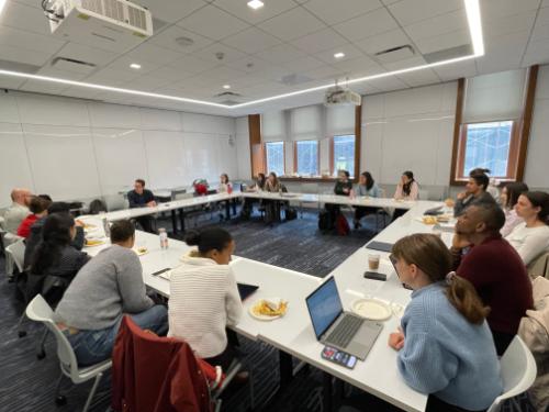 Students at lunch and learn