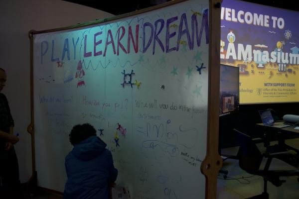 Student writing in the