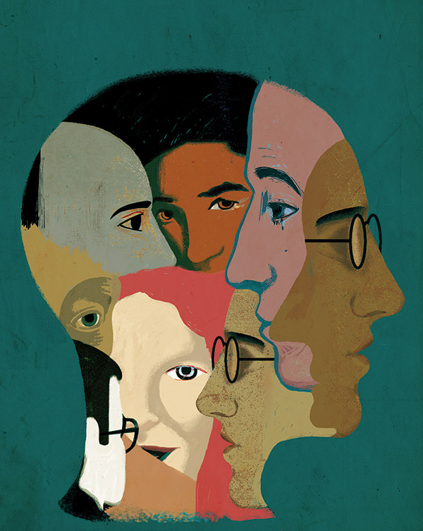KEEPING DIVERSITY IN MIND Despite ongoing challenges and setbacks, the discourse around social identity has widened in recent decades. (Illustration: Beppe Giacobbe)