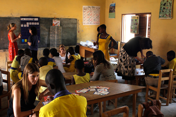 WALKING THE TALK An inclusion school for students with intellectual disabilities and autism in Effiduasi, Ghana, where, led by faculty member Catherine Crowley, students in TC's Speech Language Pathology program have worked for the past 10 years with Belinda Bukari, Head Teacher. (Photo: Josh Hays)