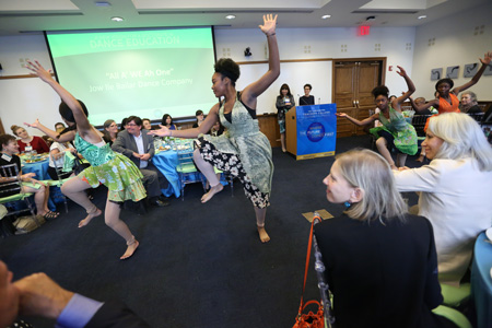 MOVING CEREMONY Celebration of TC's soon-to-be-launched doctoral program in Dance Education, established through a $4.365 million gift from Jody and John Arnhold. (Photo: Bruce Gilbert)