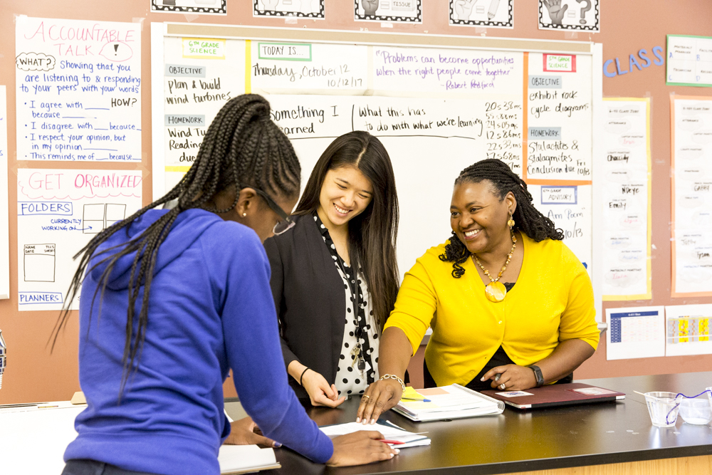 Felicia Moore Mensah with her students.