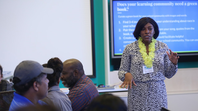 EDUCATION REIMAGINED TC's Detra Price-Dennis led one of many sessions at a summer conference on teaching in diverse classrooms. (Photo: Bruce Gilbert)