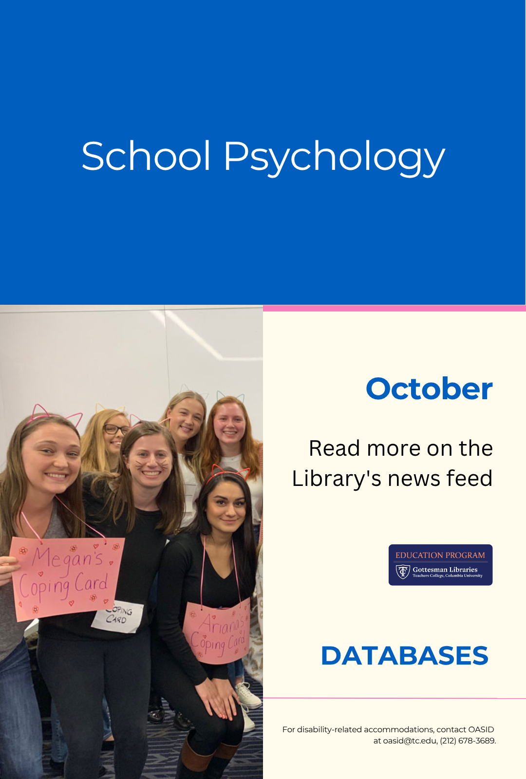 Poster with TC students in cat ears