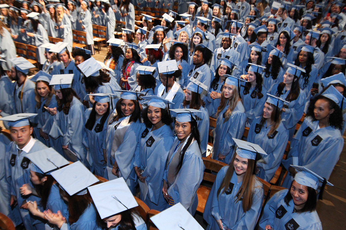 Students smile at Convocation