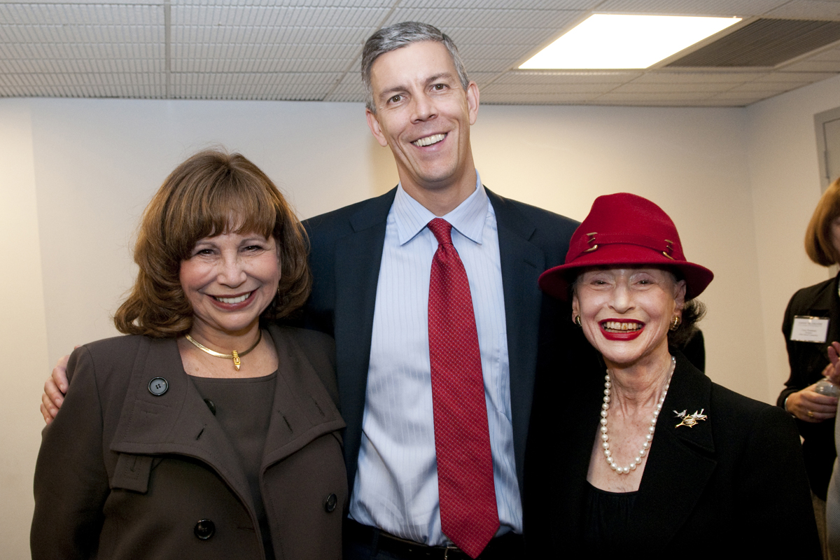 Susan Fuhrman, Arne Duncan, and Phyllis Kossoff