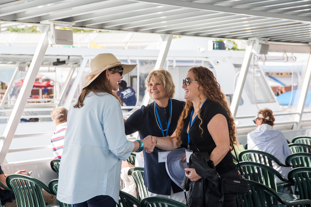 Susan Fuhrman with alumni and donors in Miami