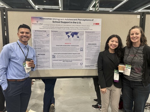 Students Juandiego Carmona and Michelle Liu and Dr. Wheeler at APA Conference 2024