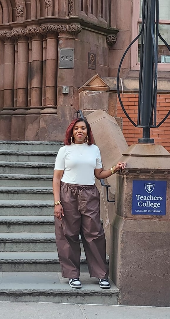 This is a picture of Carina May who is a Macy Gallery Advisor and doctoral candidate in the Doctor of Art and Art Education Program at Teachers College (TC)