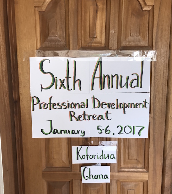 Signage of 6th Annual Professional Development Retreat January 2017