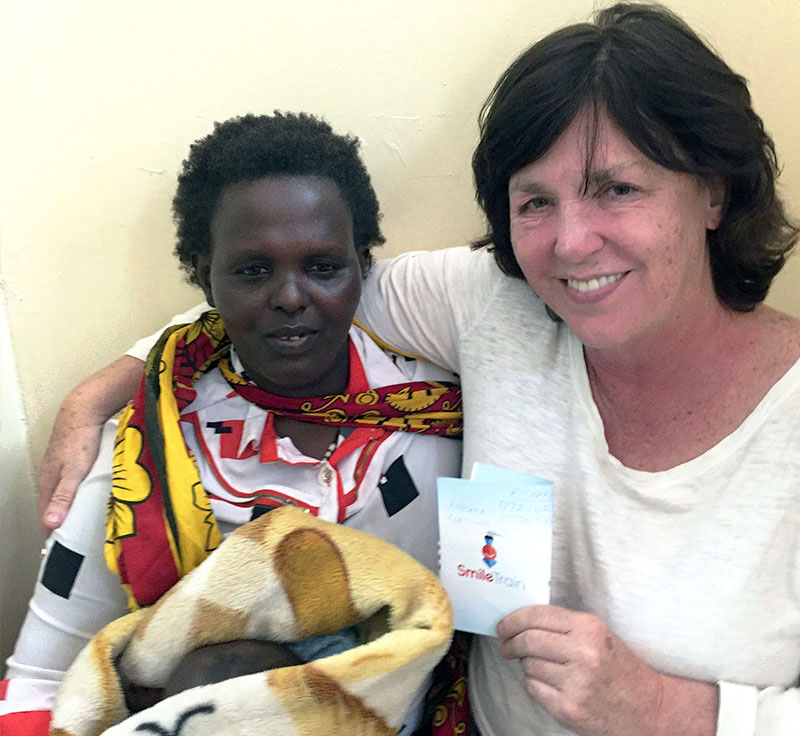 Cate Crowley poses with Sairewa, Isaac's mother