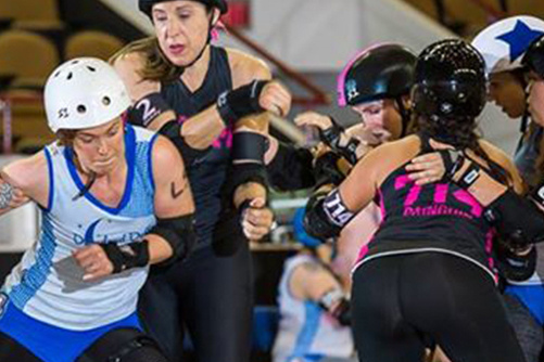 A roller derby match.