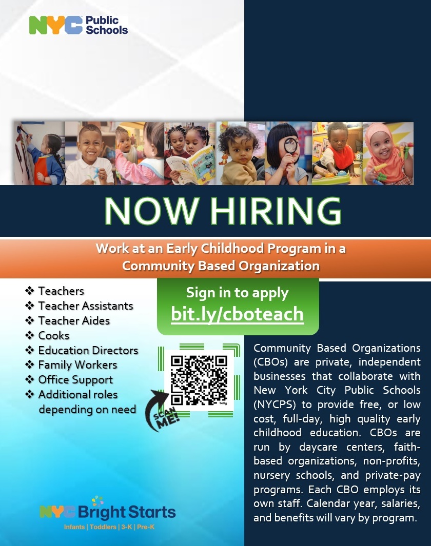 Apply for Teaching Positions in Community Based Organizations (CBOs)